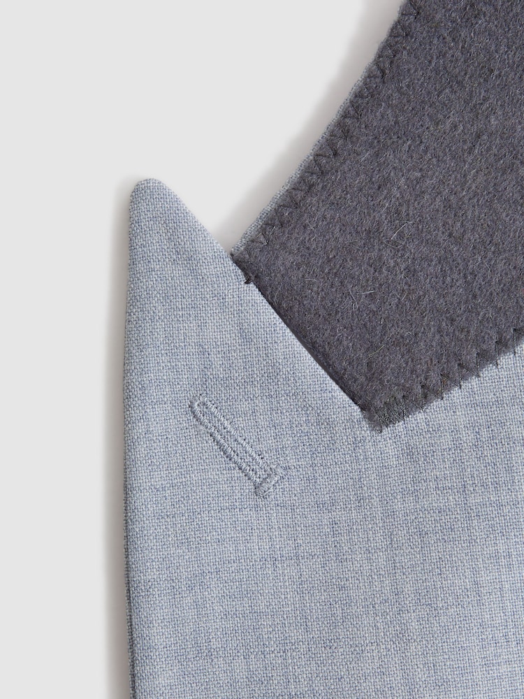 Шерстяной однобортный пиджак узкого кроя Reiss Dandy - Изображение 7 из 7