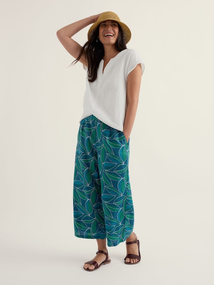 Seasalt Cornwall Green Peaceful Haven Culottes - Image 1 of 5