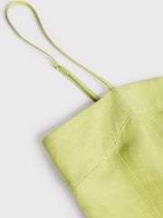 Whistles Green Linen Blend Waisted Midi Dress - Image 5 of 5