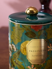 Clarke and Clarke Teal Passiflora Scented Candle - Image 4 of 5