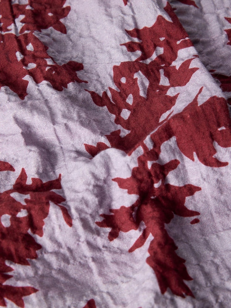 Whistles Purple Floral V Neck Textured Dress - Image 5 of 5