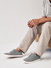 Grey Canvas Derby Trainers - Image 2 of 6