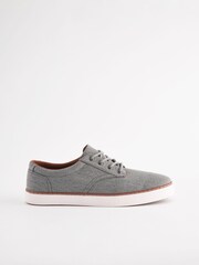 Grey Canvas Derby Trainers - Image 3 of 6