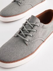 Grey Canvas Derby Trainers - Image 4 of 6