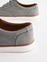 Grey Canvas Derby Trainers - Image 5 of 6