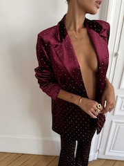 Never Fully Dressed Red Velvet Blazer - Image 4 of 5