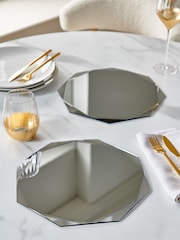 Lipsy 2 Pack Smoke Grey Mirrored Placemats - Image 1 of 3