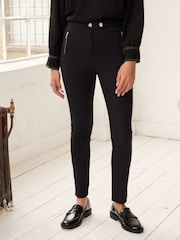 Schwarz - Skinny-Hose mit Reißverschluss - Bild 1 von 7
