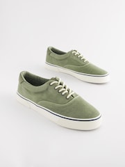 Green Washed Textile Trainers - Image 2 of 6
