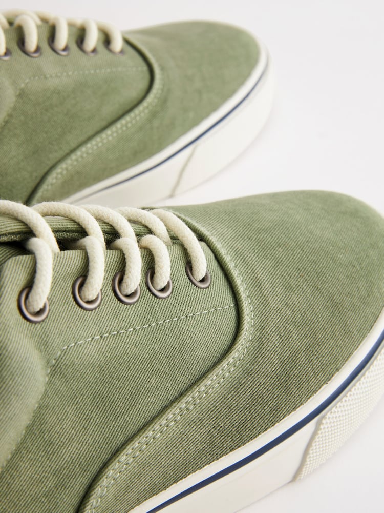 Green Washed Textile Trainers - Image 6 of 6