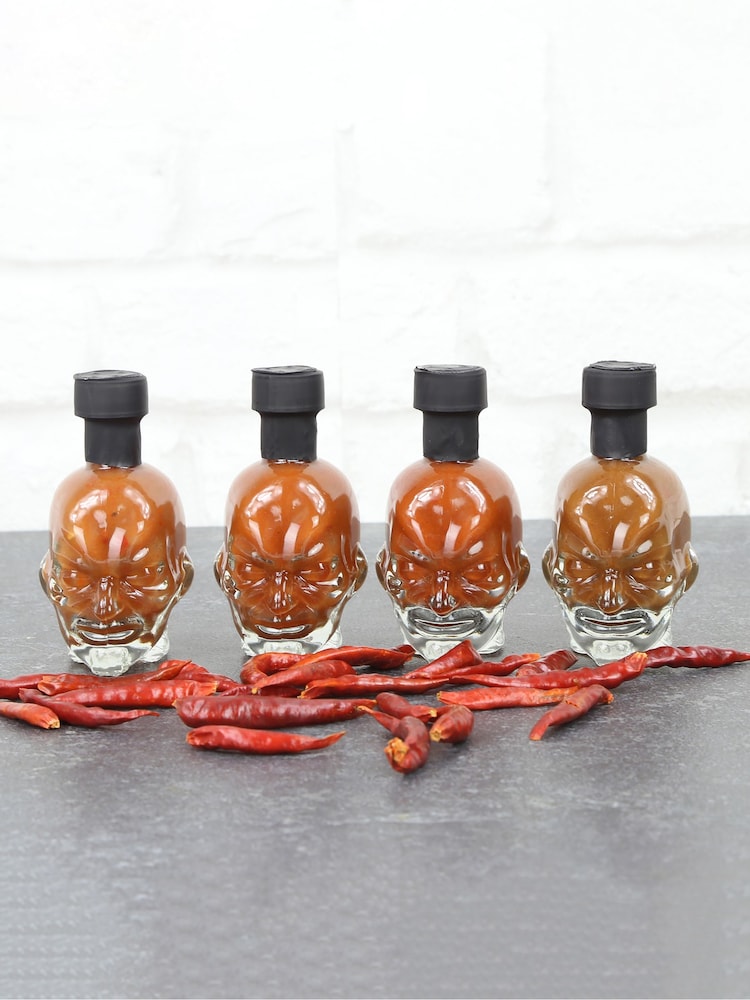 Kimm & Miller Hellfire Mini Chilli Skulls Sauces Set of 4 - Image 1 of 4