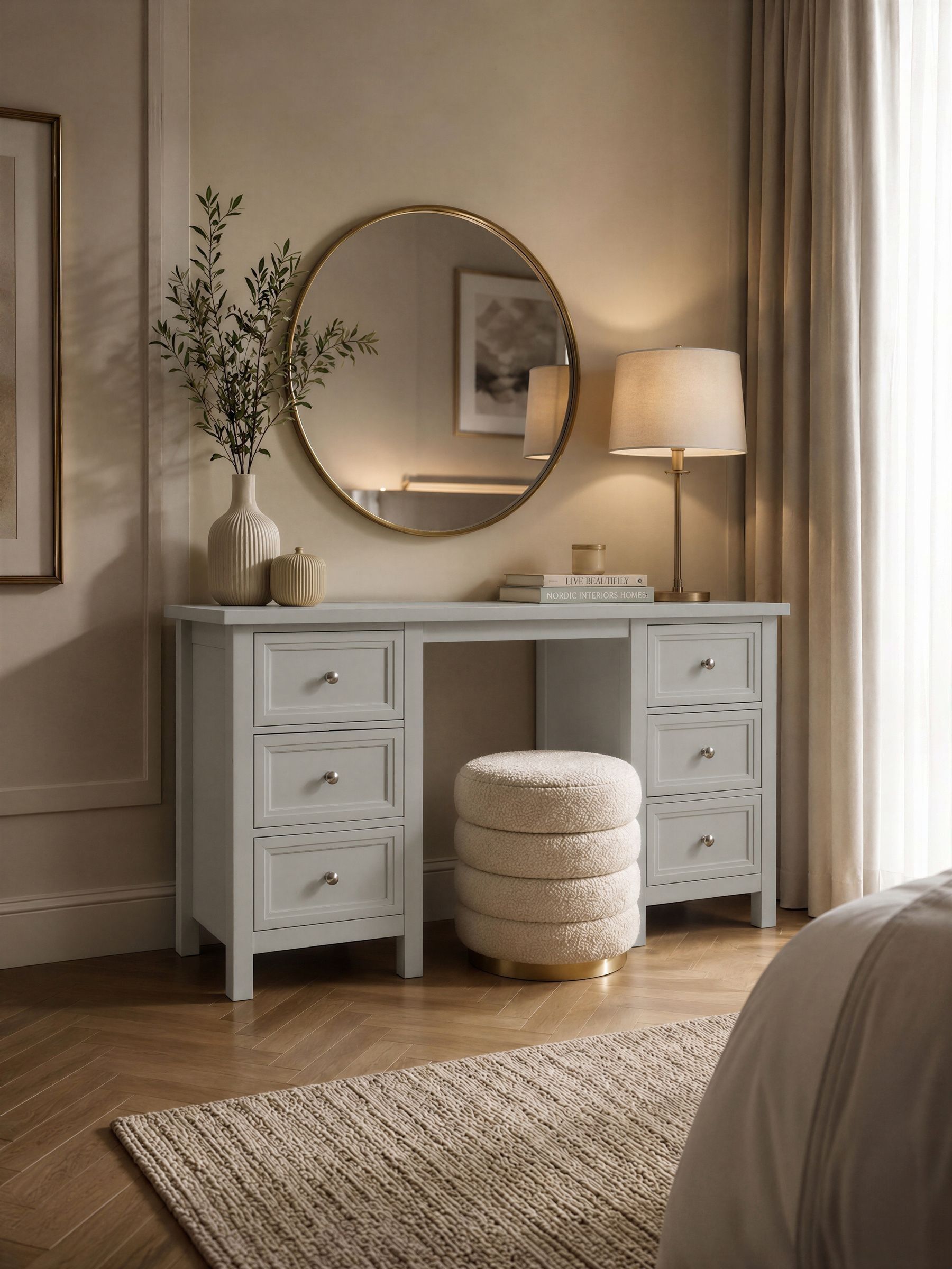 Julian Bowen Unisex Dove Grey Maine 6 Drawer Dressing Table
