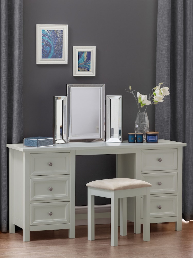 Julian Bowen Dove Grey Maine Dressing Table - Image 1 of 5