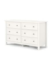 Julian Bowen Surf White Maine 6 Drawer Chest of Drawers - Image 1 of 5