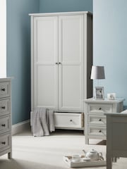 Julian Bowen Dove Grey Maine Double, 1 Drawer Wardrobe - Image 1 of 4