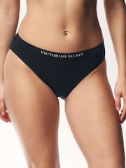 Victoria's Secret Black Bikini Logo 4 Pack Knickers - Image 2 of 5