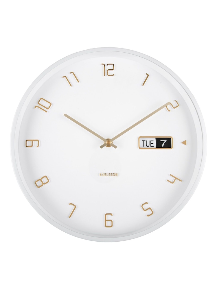 Karlsson White Data Flip Iron Wall Clock - Image 1 of 3