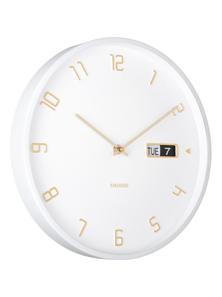 Karlsson White Data Flip Iron Wall Clock - Image 2 of 3