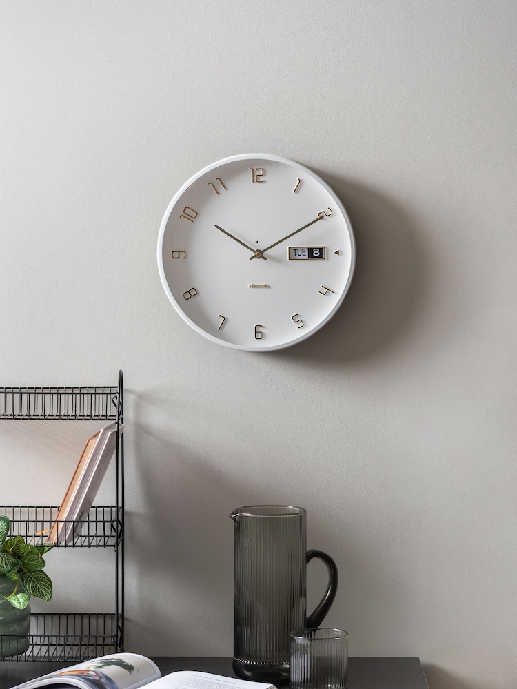 Karlsson White Data Flip Iron Wall Clock - Image 3 of 3