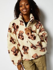 Skinnydip Cream Teddy Bear Borg Fleece Jacket - Image 2 of 5