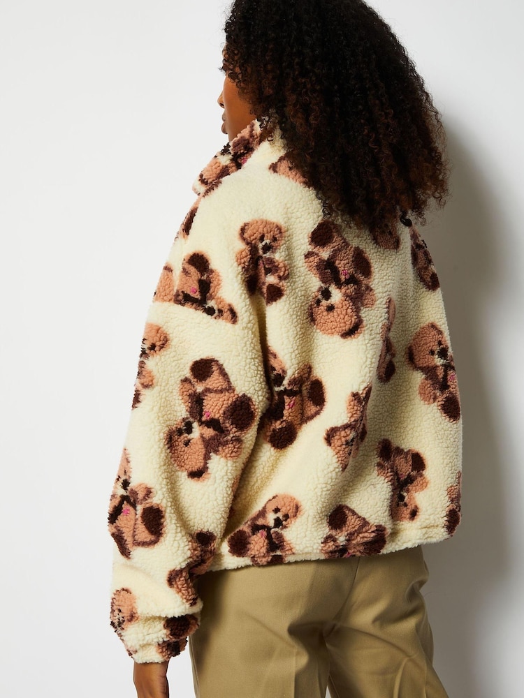 Skinnydip Cream Teddy Bear Borg Fleece Jacket - Image 3 of 5