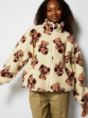 Skinnydip Cream Teddy Bear Borg Fleece Jacket - Image 4 of 5