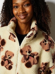 Skinnydip Cream Teddy Bear Borg Fleece Jacket - Image 5 of 5