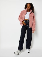 Skinnydip Pink Cord Embroidered Puffer Jacket - Image 2 of 5