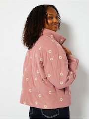 Skinnydip Pink Cord Embroidered Puffer Jacket - Image 5 of 5