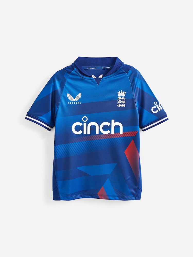 Castore Blue England World Cup Kids Cricket Shirt - Image 1 of 5