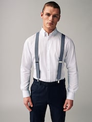 Navy Blue Textured Braces - Image 1 of 5