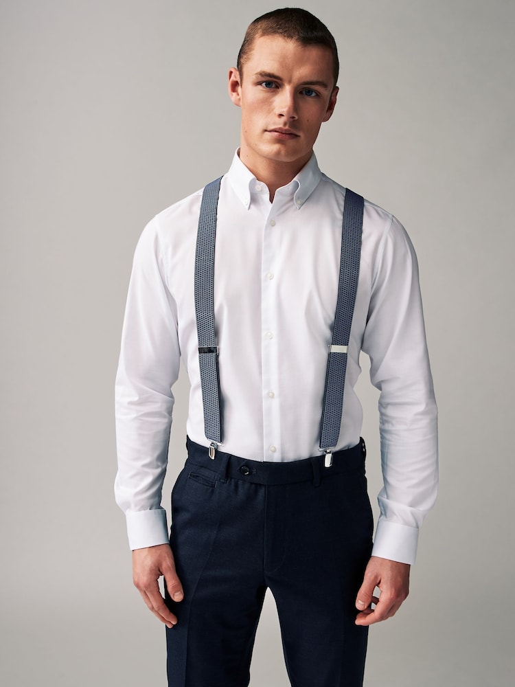 Navy Blue Textured Braces - Image 1 of 5
