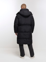 River Island Black Longline Puffer Parka - Image 3 of 6