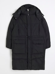River Island Black Longline Puffer Parka - Image 5 of 6