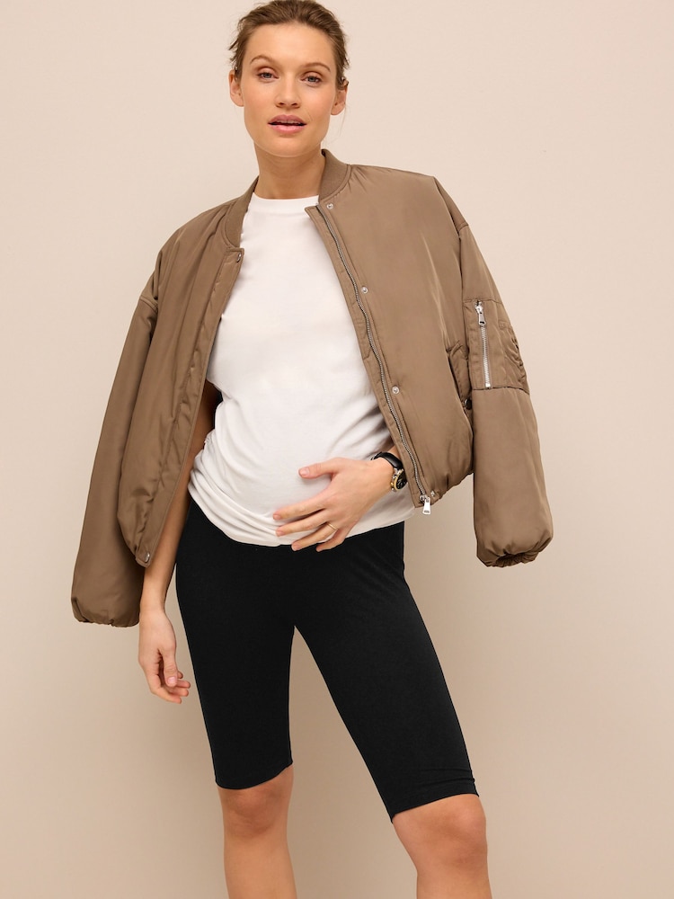 Black Maternity Cycle Shorts - Image 1 of 10