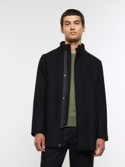 River Island Black Wool Commuter Coat - Image 1 of 1