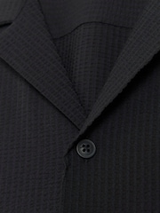 River Island Black 100% Cotton Short Sleeve Seersucker Revere Shirt - Image 4 of 4