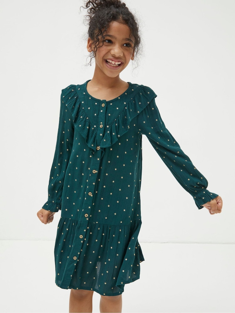 FatFace Green Millie Star Print Dress - Image 1 of 5 FatFace Green Millie Star Print Dress - Image 1 of 5