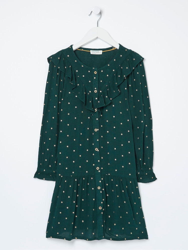 FatFace Green Millie Star Print Dress - Image 5 of 5