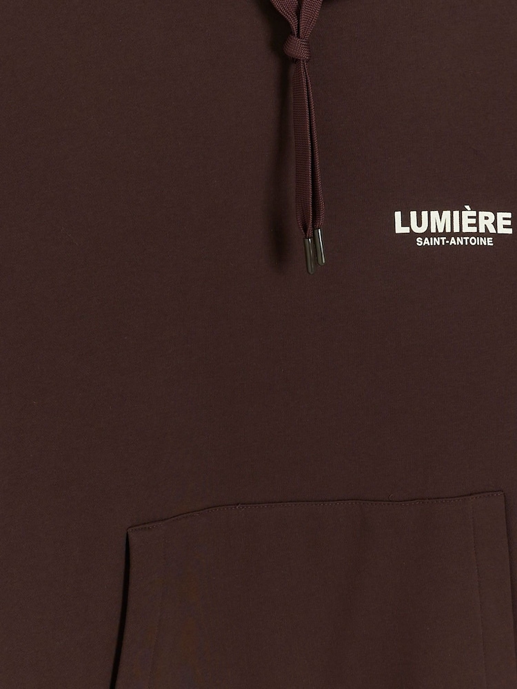 River Island Brown 100% Cotton Reg Lumiere Hoodie - Image 4 of 4