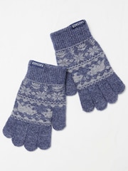 FatFace Blue Bear Fairisle Gloves - Image 1 of 2