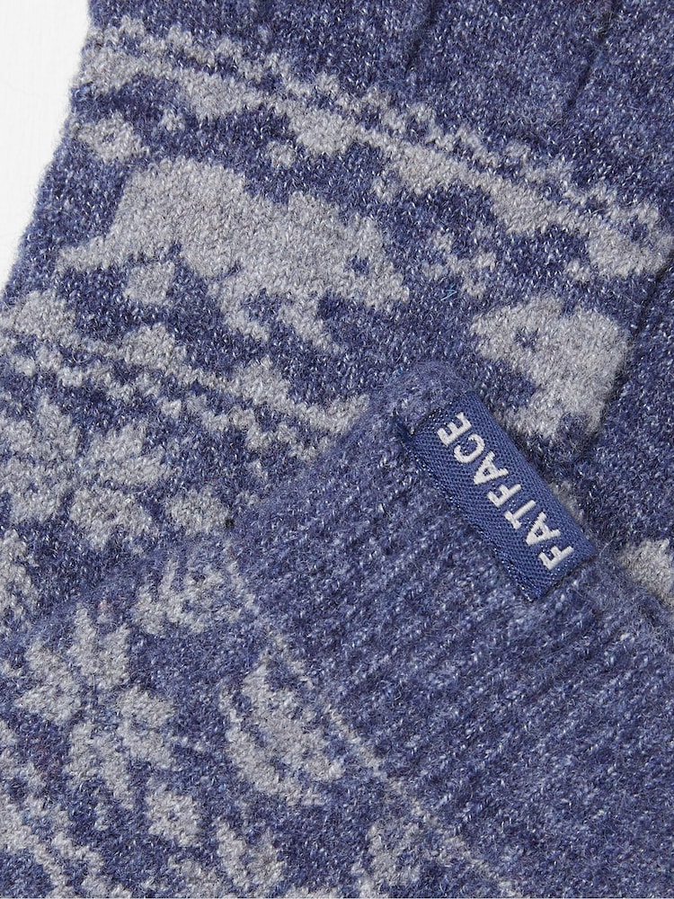 FatFace Blue Bear Fairisle Gloves - Image 2 of 2