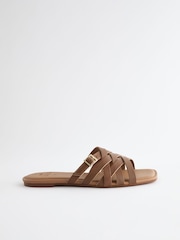 Tan Brown Forever Comfort® Cross Strap Mules - Image 4 of 8