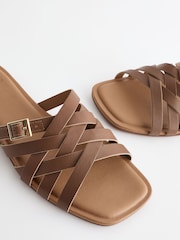 Tan Brown Forever Comfort® Cross Strap Mules - Image 6 of 8