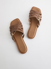 Tan Brown Forever Comfort® Cross Strap Mules - Image 7 of 8