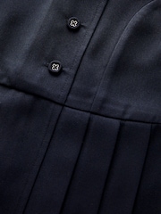 Navy Blue Asymmetric Button Front Long Pinafore School Dress (3-14yrs) - Image 8 of 8