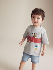 Grey Mickey Friends Short Sleeve T-Shirt (3mths-8yrs) - Image 1 of 4