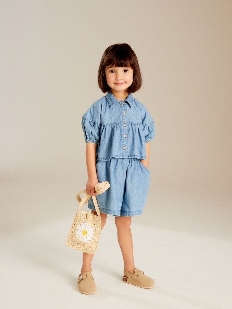 Moder denim - Komplet bluza in kratke hlače (3mesecev-8leto) - Slika 1 iz 7