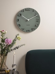 Karlsson Green On The Edge Wall Clock with Chrome Hands - Image 1 of 3