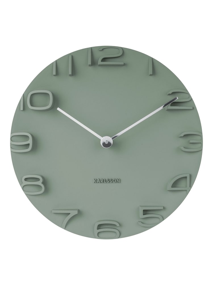 Karlsson Green On The Edge Wall Clock with Chrome Hands - Image 2 of 3